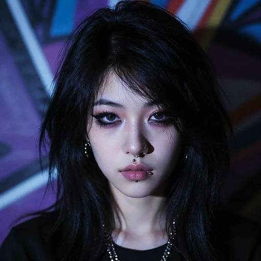 Emo Girl Portrait with Graffiti