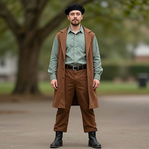 Realistic Casual Male Costume Outdoors