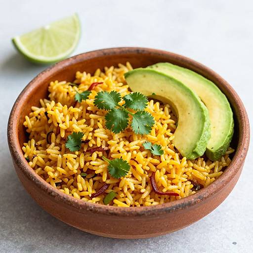 Vibrant Mexican Rice with Avocado