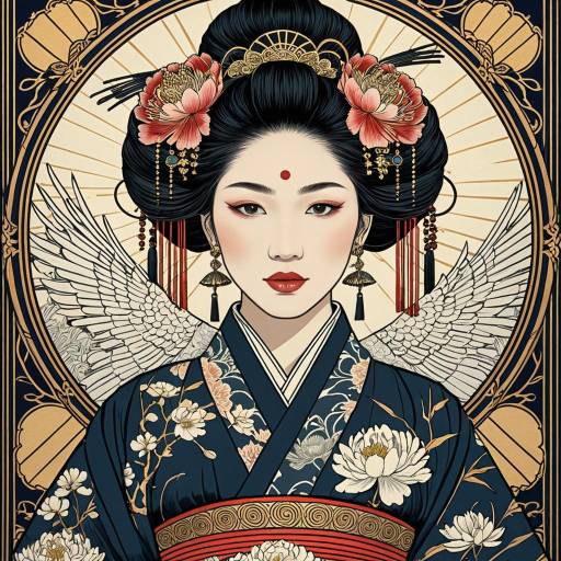 Gustave Doré-Inspired Oriental Geisha Artwork