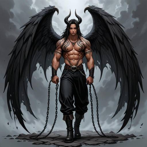 Muscular Male Demon Warrior in Detail Muscular Male Demon Warrior in Detail