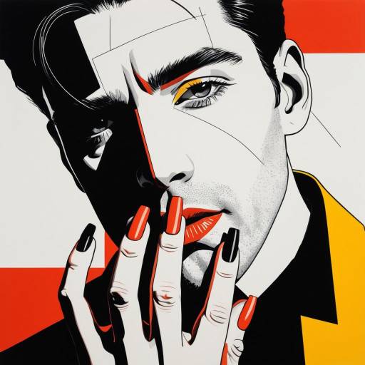 Patrick Nagel Style Portrait of Man