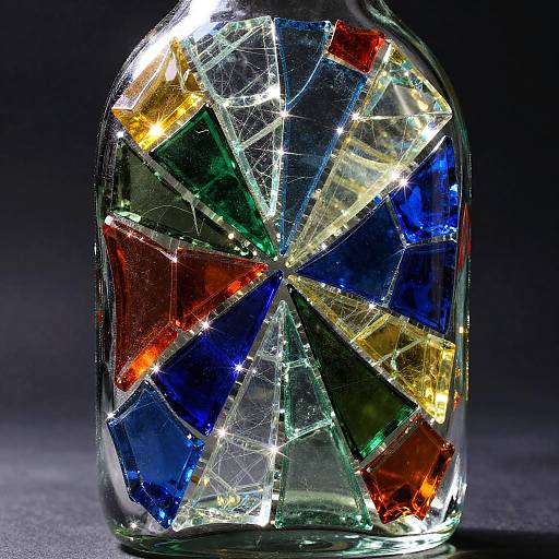 Vibrant Broken Glass Mosaic Art