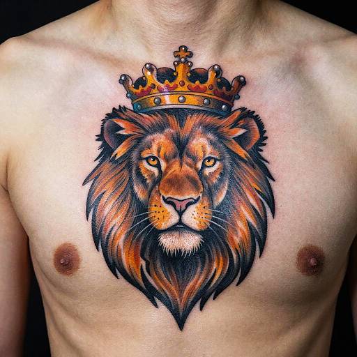 Regal Lion Crown Tattoo Designs