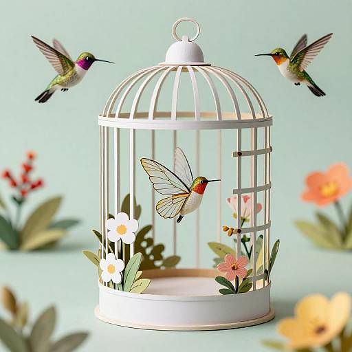 Fairy in Laser-Cut Birdcage