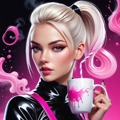 Stylish Woman in Edgy Digital Portrait