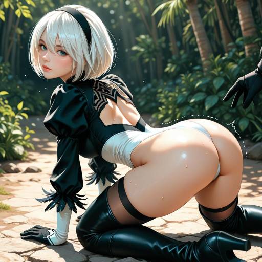 Sensual Cowboy Shot of 2B in Desert