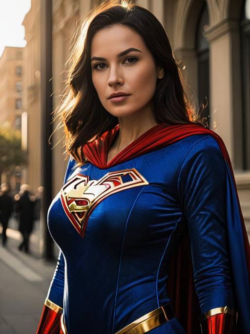 Cinematic Superhero Woman in She-Costume