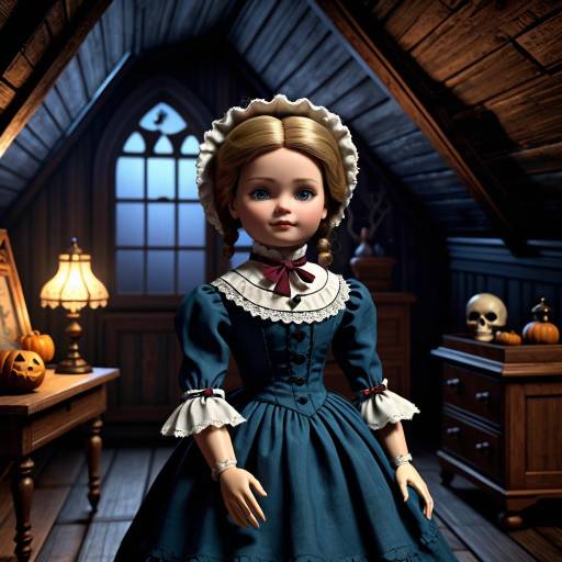 Haunted Victorian Doll in Dark Attic Haunted Victorian Doll in Dark Attic