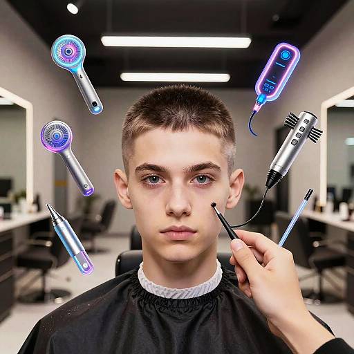 Neon Buzz Cut in Virtual Salon