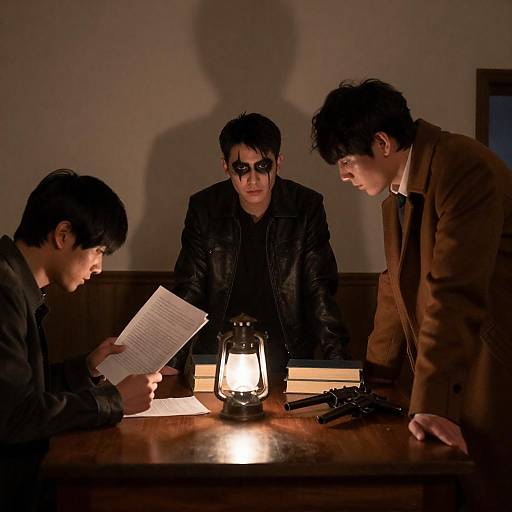 Mysterious Gathering in Dim Light