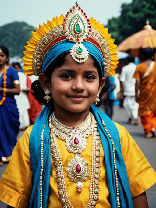 Photorealistic Child in Krishna Jayanthi Costume