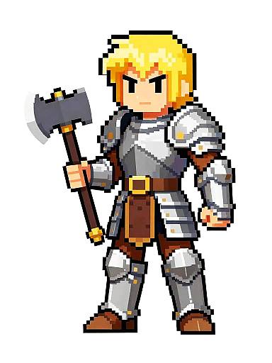 Pixel Art Wizard in Armor