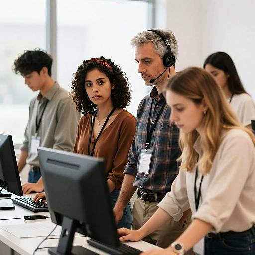 Registration Desk Interaction in Bright Setting