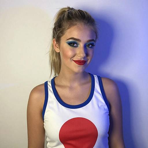 Young Woman in Space Jam Tank Top