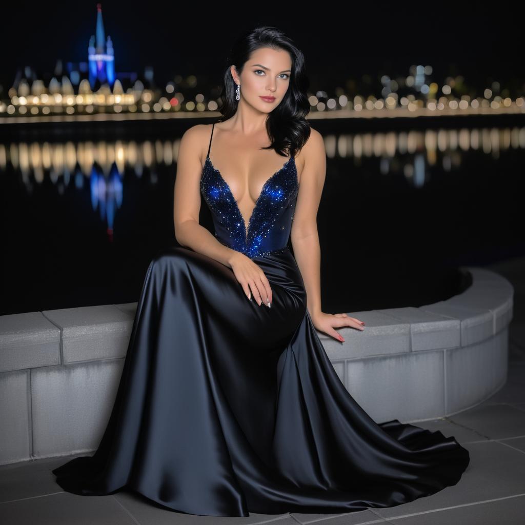 Elegant Canadian Woman in Evening Attire