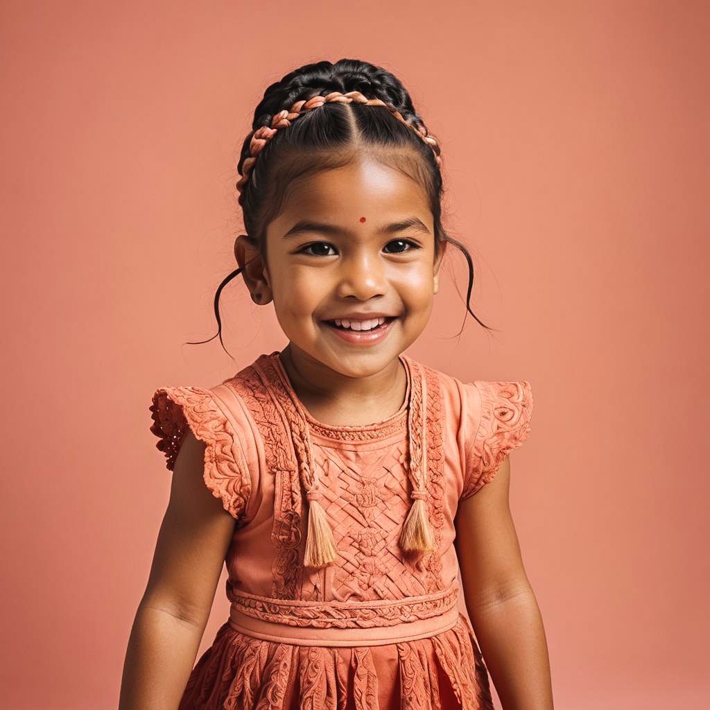 Joyful Maori Child Portrait in Studio