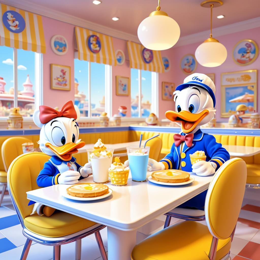 Whimsical Childhood Breakfast with Donald and Daisy