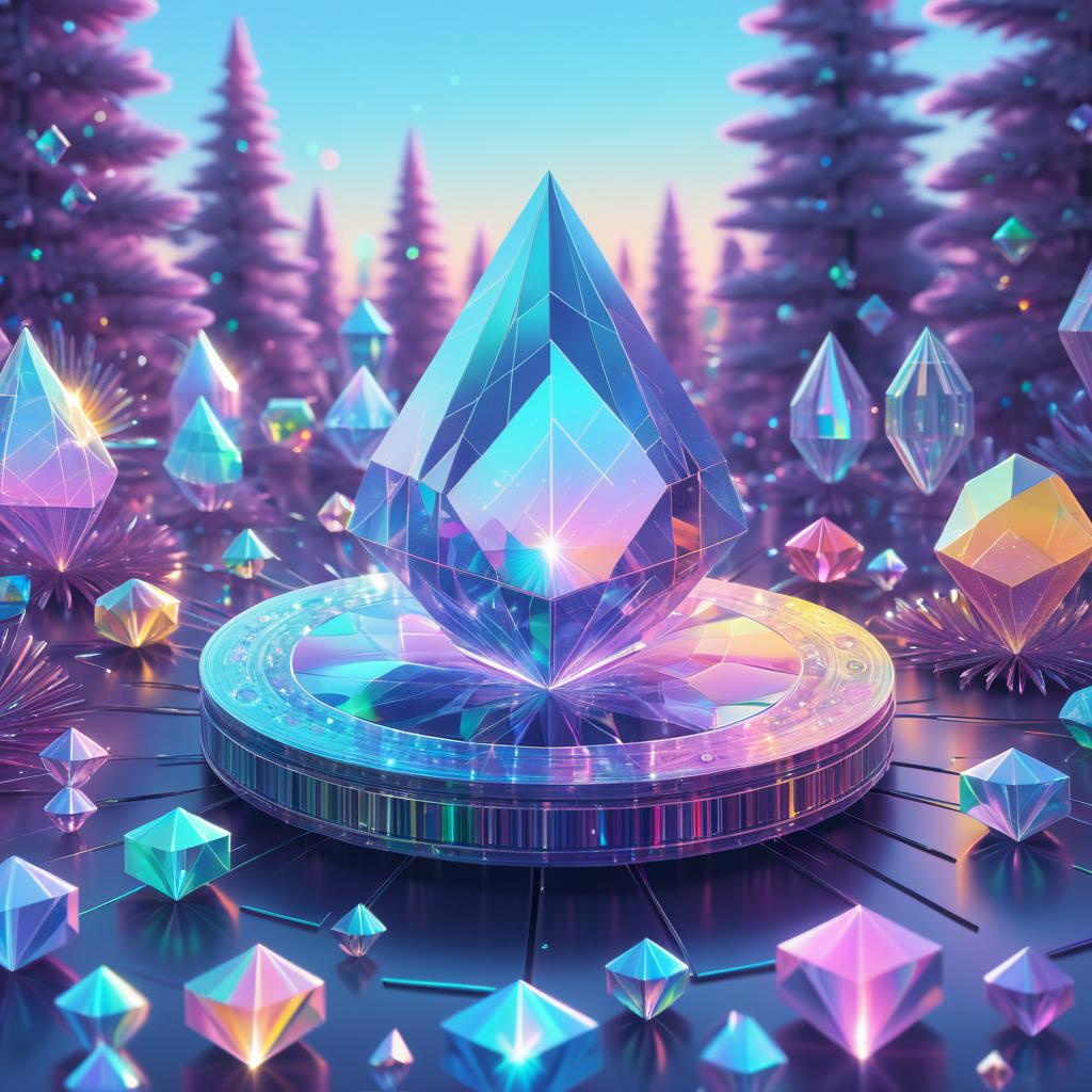 Vibrant Magical Crystals in Digital Art