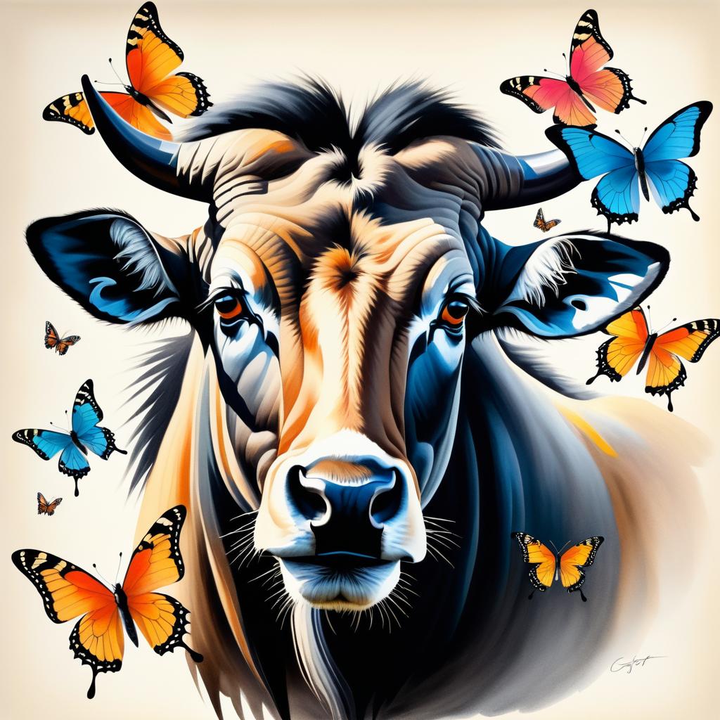 Vibrant Wildebeest Character Illustration