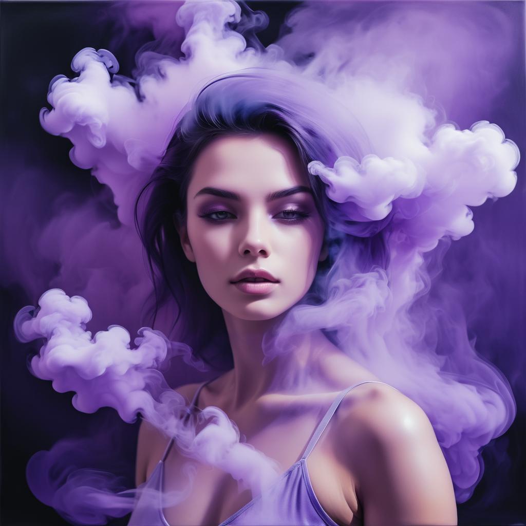 Seductive Portrait in Smoky Purple Hues