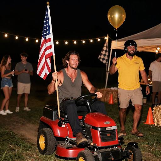 Vibrant Nighttime Outdoor Party Scene