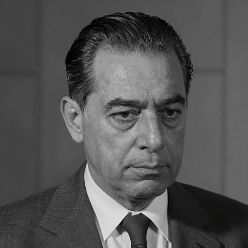 Black and White Portrait of Middle-Aged Man in Suit