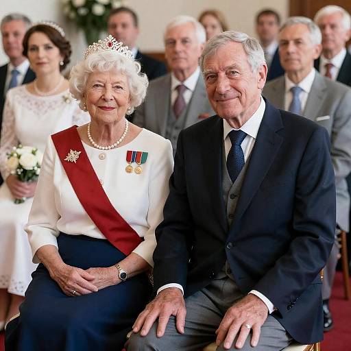 Elegant Wedding Portrait of Elderly Couple