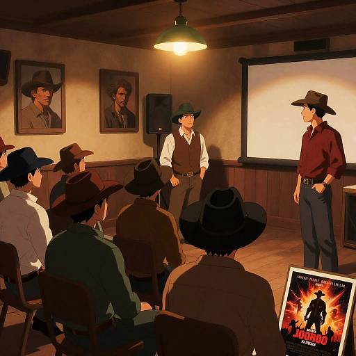 Western Movie Screening Room Scene