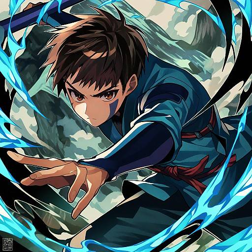 Illustration of Ashitaka, mononoke hime in the style of Senmu (0107)