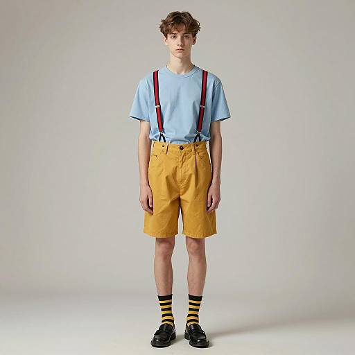 Teenage boy in vintage style casual outfit