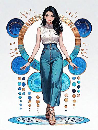 Stylish Woman in Bohemian Outfit