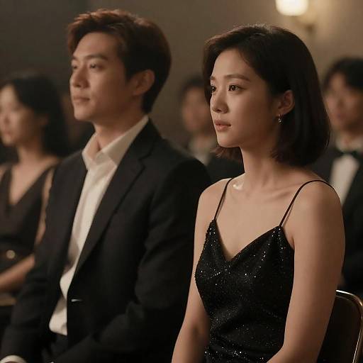 Romantic Couple in Dimly Lit Room