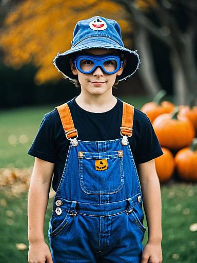 Funny Halloween Costume with a Boy
