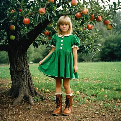 Blonde Girl in Cute Apple Costume