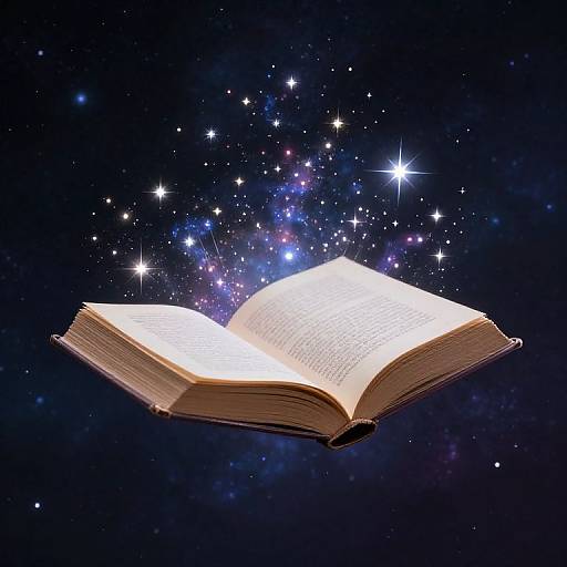 Mystical Tome Radiating Cosmic Light