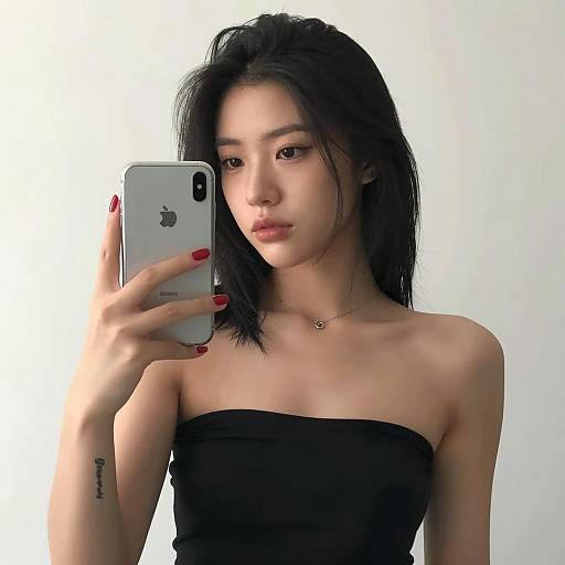 Young Woman Taking Mirror Selfie