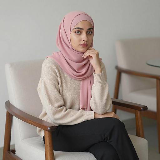 Young Woman in Pink Hijab Portrait