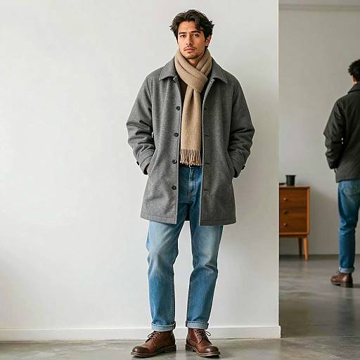 Man in Casual Winter Outfit