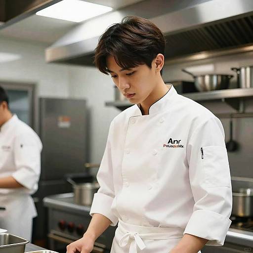 Professional Chef with Stylish Side Part