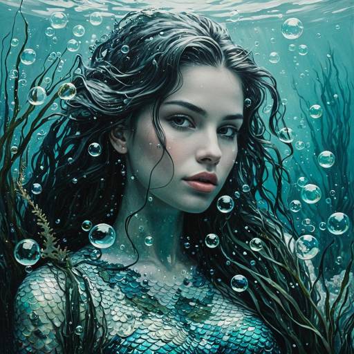 Hyper-realistic Mermaid Portrait Underwater