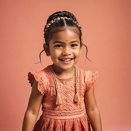 Joyful Maori Child Portrait in Studio