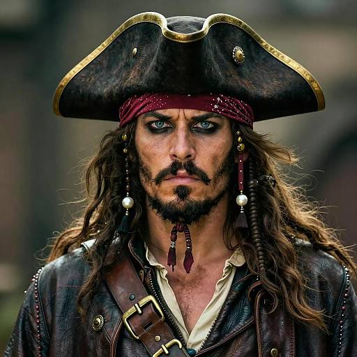 Fierce Male Pirate Portrait in Detail