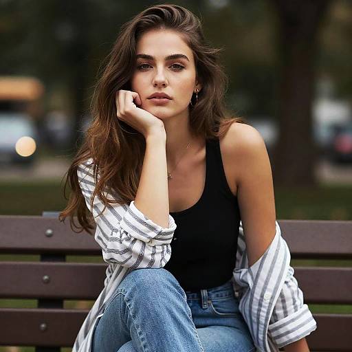 Young Woman Sitting Outdoors Portrait