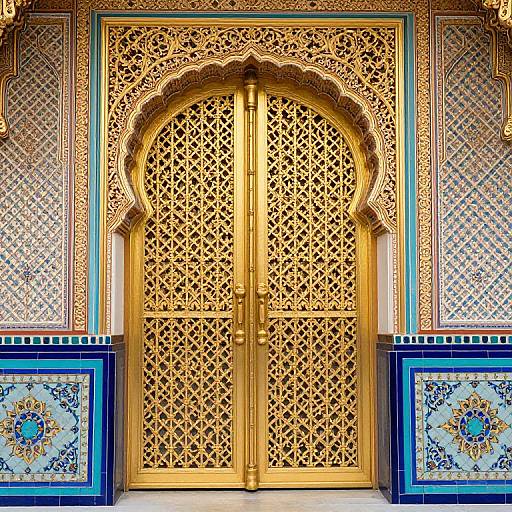 Elegant Golden Tiled Palace Gates