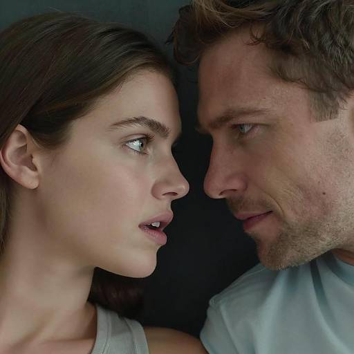 Intense Close-Up of a Couple