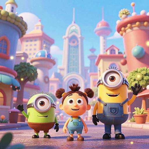 Vibrant Pixar-Style Animated Cityscape