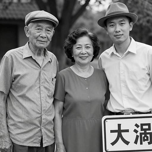 Vintage Black-and-White Outdoor Portrait