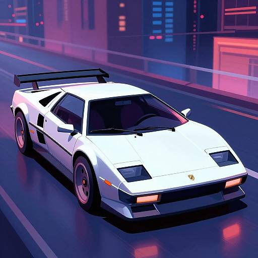 90s Futuristic Cyberpunk Sports Car