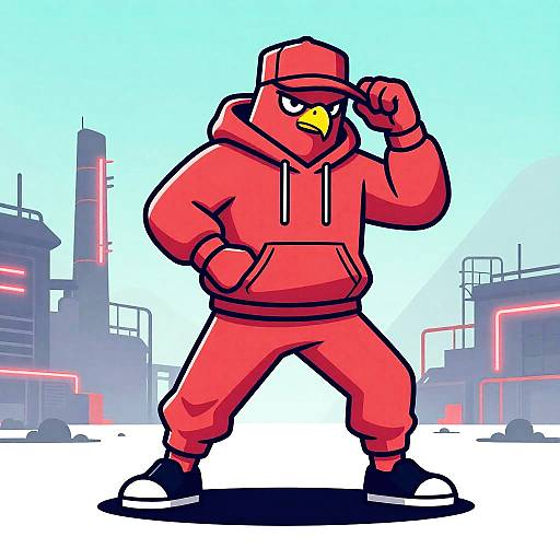 Cybernetic Hawk Battle Rapper Illustration